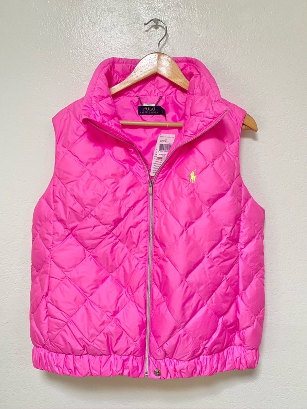 Polo Ralph Lauren Vest Women’s XL Pink Down Filled Full Zip